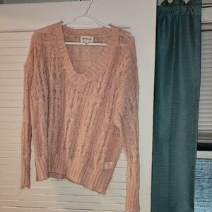 Lucky Brand Pink V-Neck Sweater